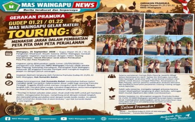 GERAKAN PRAMUKA GUDEP 01.21 / 01.22 MAS WAINGAPU GELAR MATERI TOURING: MENAKSIR JARAK DALAM PEMBUATAN PETA PITA DAN PETA PERJALANAN